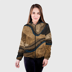 Куртка с капюшоном женская Песочная абстракция, цвет: 3D-черный — фото 2