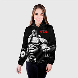 Куртка с капюшоном женская Fitness GYM - jock, цвет: 3D-черный — фото 2