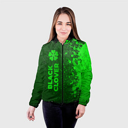 Куртка с капюшоном женская Black Clover - green gradient по-вертикали, цвет: 3D-черный — фото 2