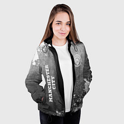 Куртка с капюшоном женская Manchester City - grey gradient вертикально, цвет: 3D-черный — фото 2