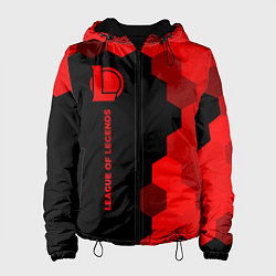 Куртка с капюшоном женская League of Legends - red gradient по-вертикали, цвет: 3D-черный