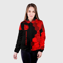 Куртка с капюшоном женская League of Legends - red gradient по-вертикали, цвет: 3D-черный — фото 2