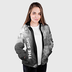 Куртка с капюшоном женская The Sims - grey gradient вертикально, цвет: 3D-черный — фото 2