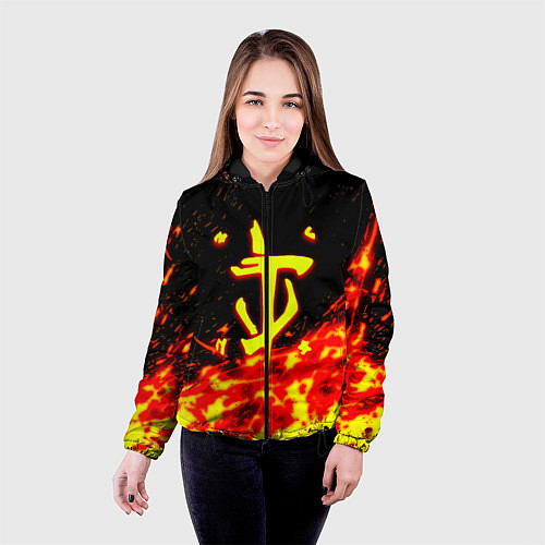 Женская куртка Doom огненное лого / 3D-Черный – фото 4