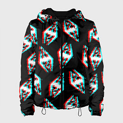 Куртка с капюшоном женская Skyrim glitch logo patten, цвет: 3D-черный