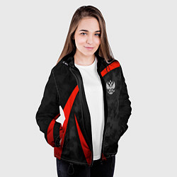 Куртка с капюшоном женская Герб России - черный камуфляж, цвет: 3D-черный — фото 2