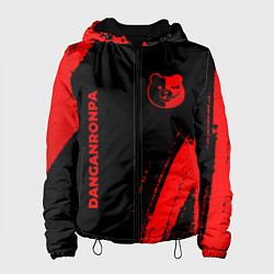 Куртка с капюшоном женская Danganronpa - red gradient вертикально, цвет: 3D-черный