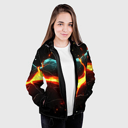 Куртка с капюшоном женская Лава в черной текстуре, цвет: 3D-черный — фото 2