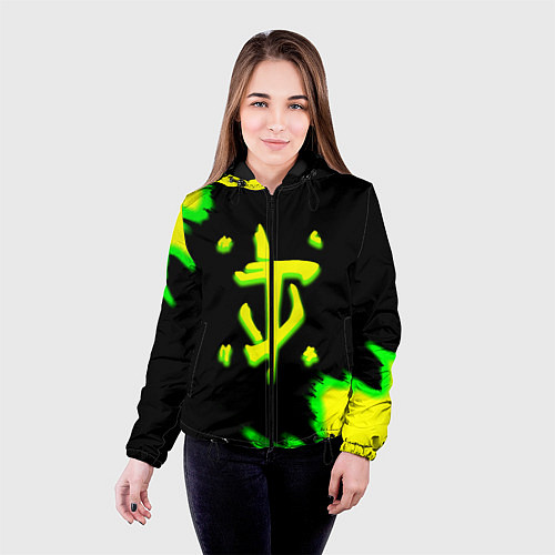 Женская куртка Doom огненное лого краски / 3D-Черный – фото 4