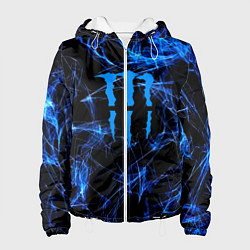 Куртка с капюшоном женская Monster energy искры дымы, цвет: 3D-белый