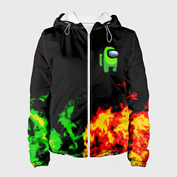 Куртка с капюшоном женская Амонг ас огненная текстура, цвет: 3D-белый