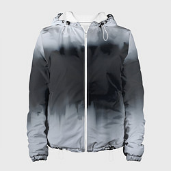 Куртка с капюшоном женская Разводы черной краски, цвет: 3D-белый