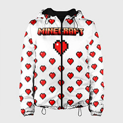 Куртка с капюшоном женская Minecraft любовь, цвет: 3D-черный