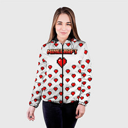 Куртка с капюшоном женская Minecraft любовь, цвет: 3D-черный — фото 2