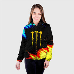 Куртка с капюшоном женская Monster energy огненные краски, цвет: 3D-черный — фото 2
