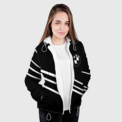 Куртка с капюшоном женская BMW geometry line, цвет: 3D-белый — фото 2