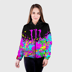 Куртка с капюшоном женская Monster energy краски неоновые, цвет: 3D-черный — фото 2