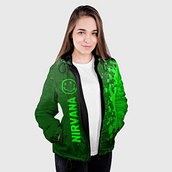 Куртка с капюшоном женская Nirvana - green gradient по-вертикали, цвет: 3D-черный — фото 2