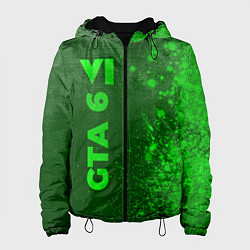 Куртка с капюшоном женская GTA 6 - green gradient по-вертикали, цвет: 3D-черный
