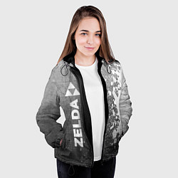 Куртка с капюшоном женская Zelda - grey gradient по-вертикали, цвет: 3D-черный — фото 2