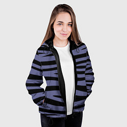Куртка с капюшоном женская Морские полоски, цвет: 3D-черный — фото 2