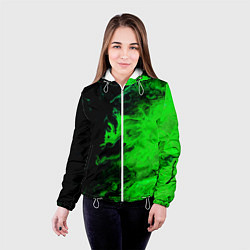 Куртка с капюшоном женская Color green black, цвет: 3D-белый — фото 2