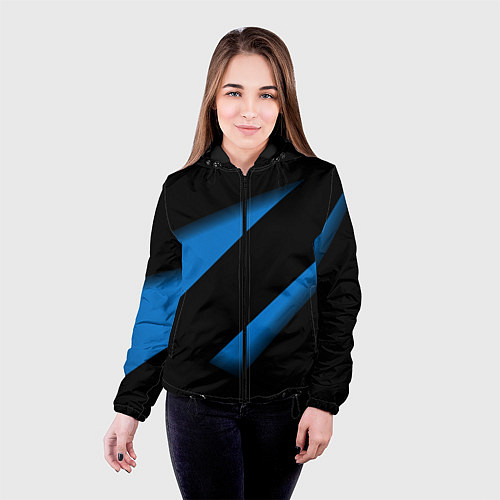 Женская куртка Color blue black line / 3D-Черный – фото 4
