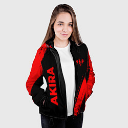 Куртка с капюшоном женская Akira - red gradient вертикально, цвет: 3D-черный — фото 2