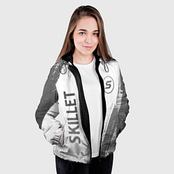 Куртка с капюшоном женская Skillet - white gradient вертикально, цвет: 3D-черный — фото 2