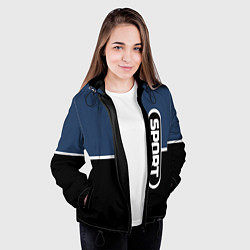 Куртка с капюшоном женская Sport сине-чёрный с полосой, цвет: 3D-черный — фото 2