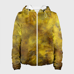 Куртка с капюшоном женская Золотая ржавая текстура, цвет: 3D-белый