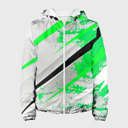 Куртка с капюшоном женская Color white light green, цвет: 3D-белый
