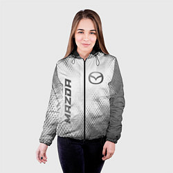 Куртка с капюшоном женская Mazda - white gradient вертикально, цвет: 3D-черный — фото 2