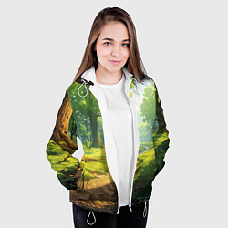 Куртка с капюшоном женская Fabulous forest, цвет: 3D-белый — фото 2