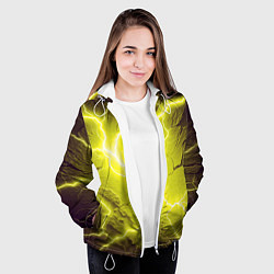 Куртка с капюшоном женская Color yellow black, цвет: 3D-белый — фото 2