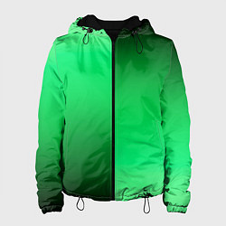 Куртка с капюшоном женская Чёрно-зелёный градиент пополам, цвет: 3D-черный