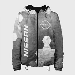 Куртка с капюшоном женская Nissan - grey gradient вертикально, цвет: 3D-черный