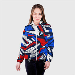 Куртка с капюшоном женская BMW - m colors, цвет: 3D-белый — фото 2