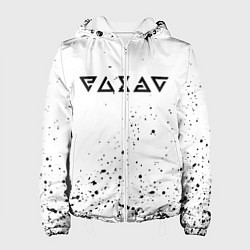Куртка с капюшоном женская Ведьмак брызги красок, цвет: 3D-белый