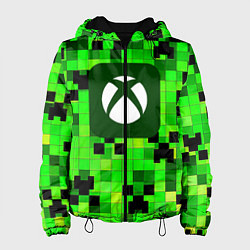 Куртка с капюшоном женская Minecraft xbox, цвет: 3D-черный