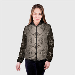 Куртка с капюшоном женская Узоры с градиентом, цвет: 3D-черный — фото 2