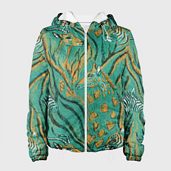 Куртка с капюшоном женская Сафари микс, цвет: 3D-белый