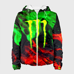 Куртка с капюшоном женская Monster energy огонь лого, цвет: 3D-белый