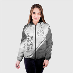 Куртка с капюшоном женская Bullet For My Valentine - white gradient вертикаль, цвет: 3D-черный — фото 2