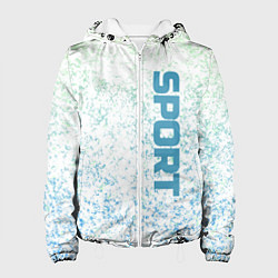 Куртка с капюшоном женская Sport бело-голубой, цвет: 3D-белый