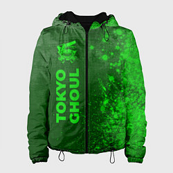 Куртка с капюшоном женская Tokyo Ghoul - green gradient по-вертикали, цвет: 3D-черный