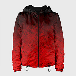 Куртка с капюшоном женская Чёрно-красный текстурный градиент, цвет: 3D-черный