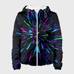 Куртка с капюшоном женская Neon rods, цвет: 3D-белый