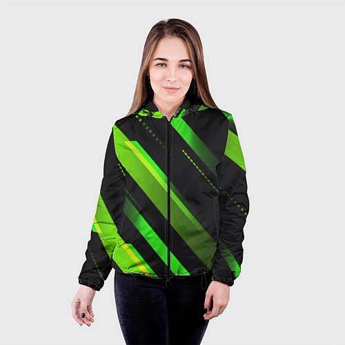 Женская куртка Color black green / 3D-Черный – фото 4