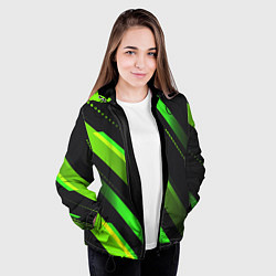 Куртка с капюшоном женская Color black green, цвет: 3D-черный — фото 2